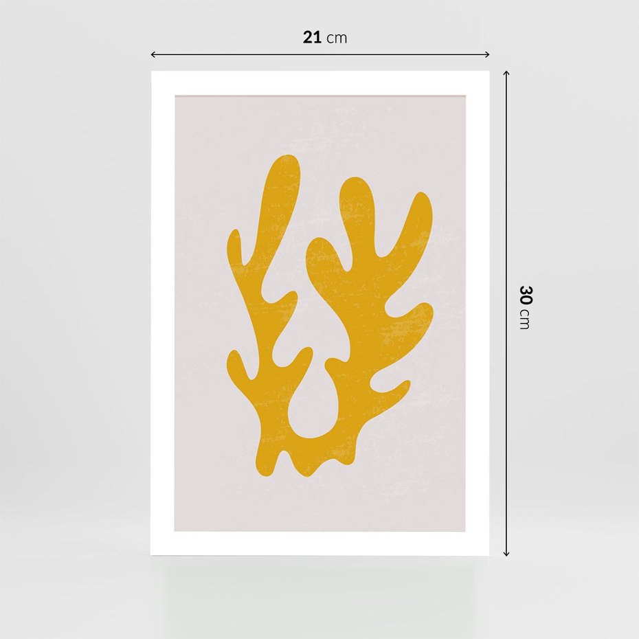 Plakat bez ramy 21x30 - Abstrakcyjna Synergia - abstrakcyjna żółta forma, minimalizm