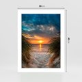 Plakat bez ramy 30x40 - Magia zachodu słońca na plaży - zachód, słońca