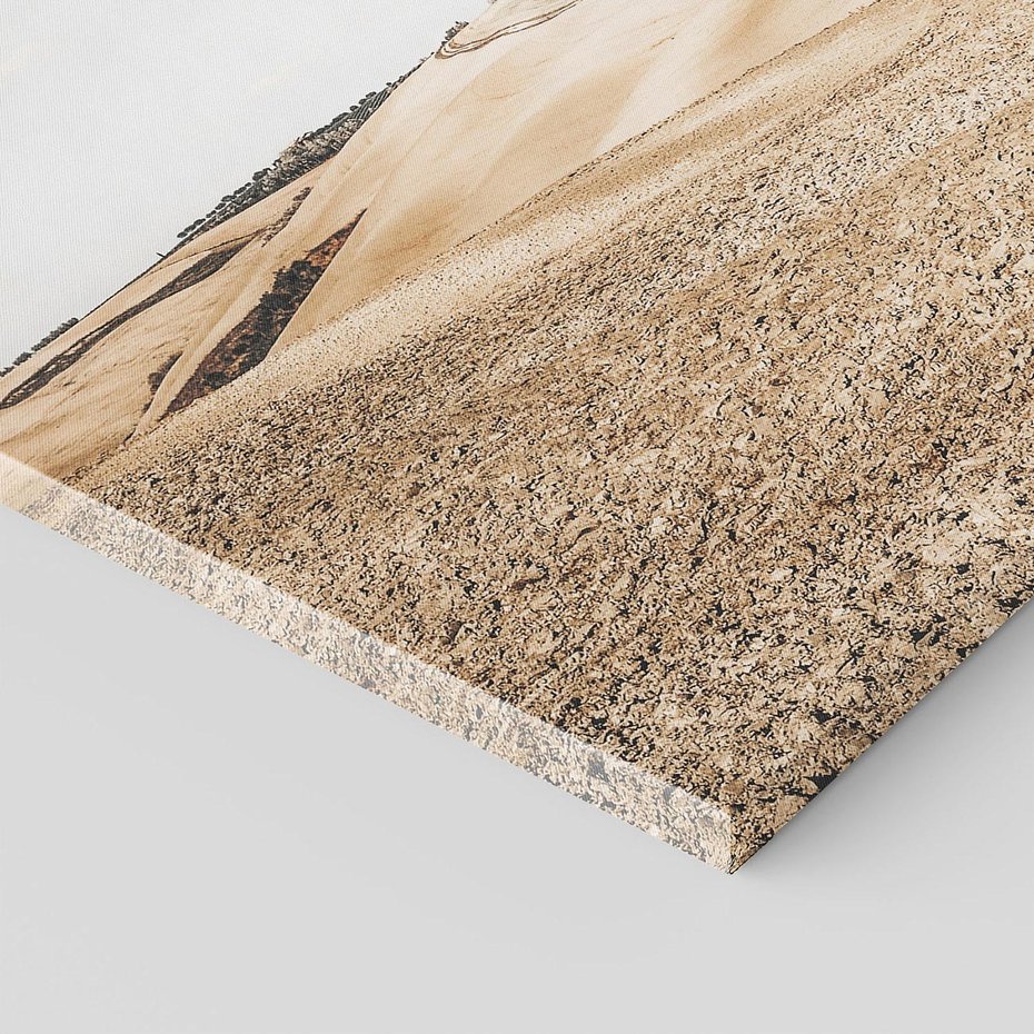 Obraz na płótnie 120x80 - Refleksyjny taniec myśli - pustynny krajobraz, odcienie sepii