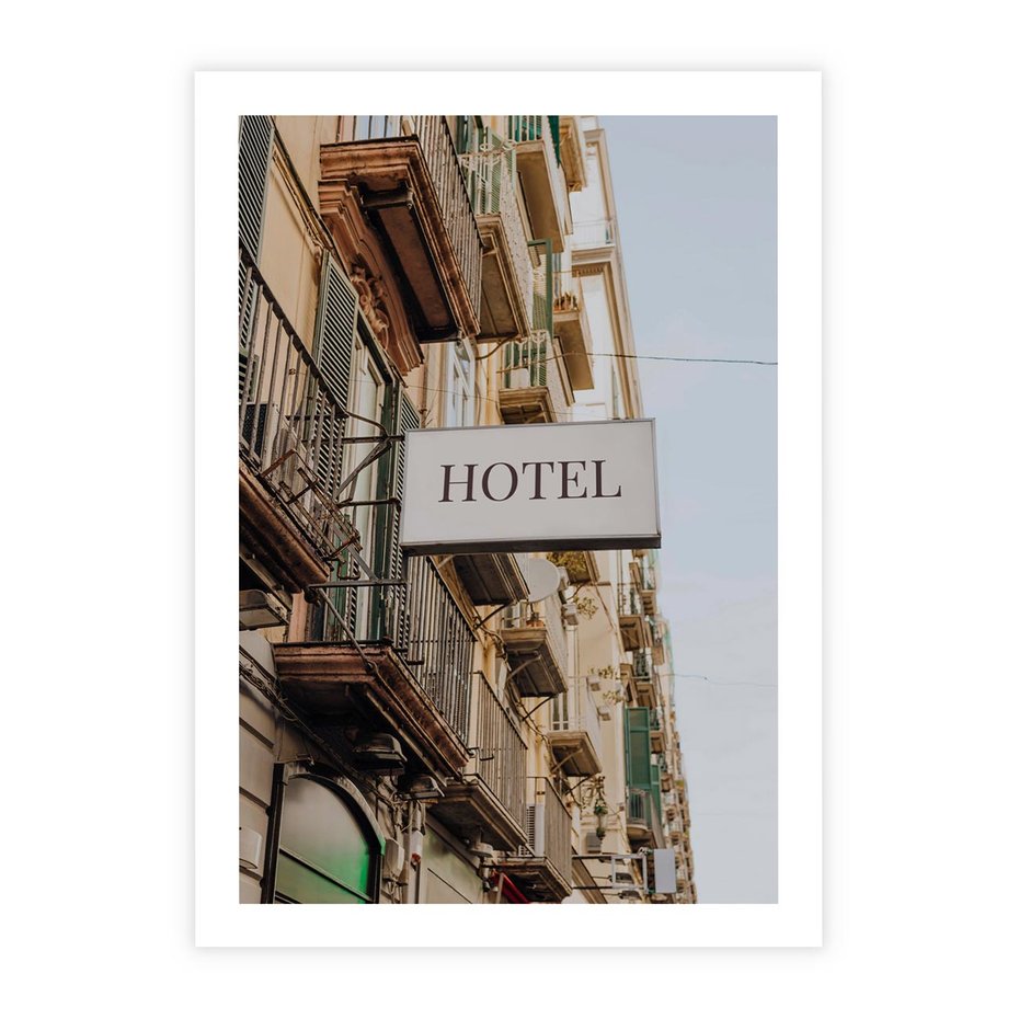 Plakat bez ramy 50x70 - Magiczne Spacery - hotel, uliczka