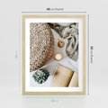 Plakat w ramie 40x50 - Przytulna Kompozycja Lifestyle - kompozycja lifestyle, wiklina - rama drewno