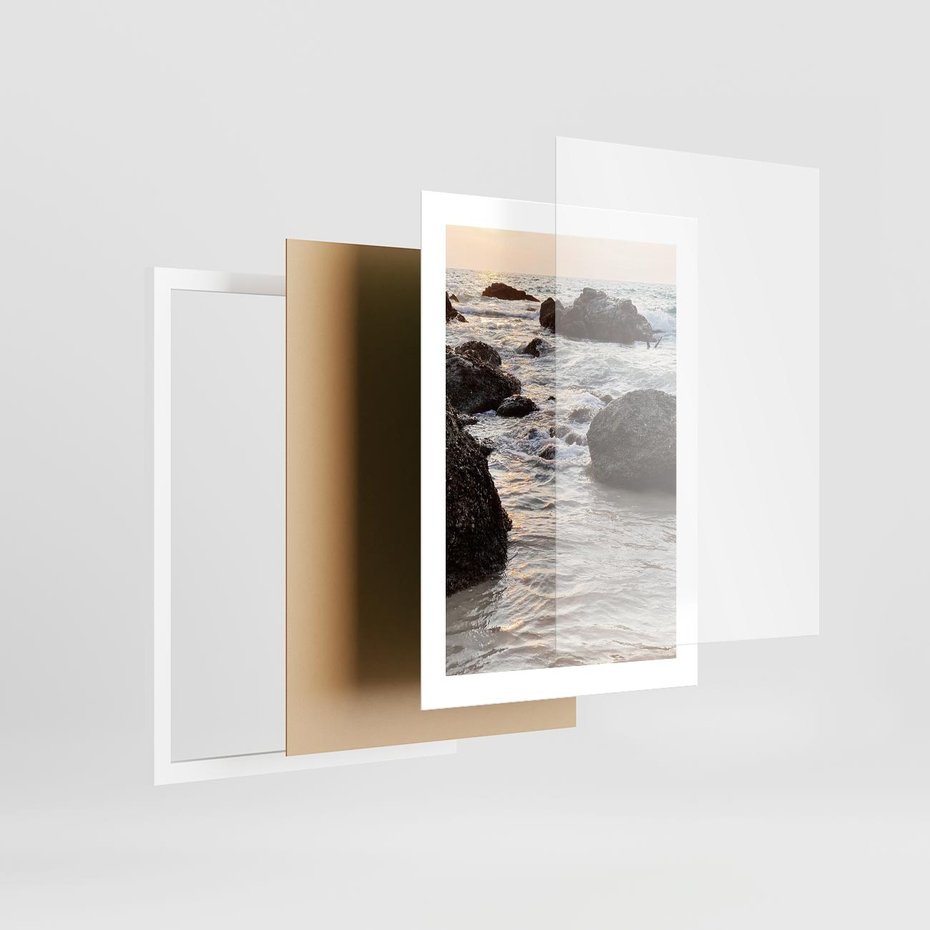 Plakat w ramie 30x40 - Dramatyczna Sceneria: Morze i Skały nad Brzegiem - fale, morze - rama biała