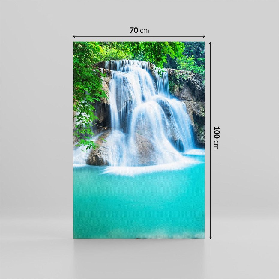 Obraz na płótnie 70x100 - Tajlandia: wodospad w zielonym lesie - Tajlandia, wodospad