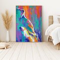Obraz w ramie 80x120 - Olejne Wibrujące Emocje - abstrakcyjny obraz, różne kolorowe maźnięcia pędzla - rama drewno