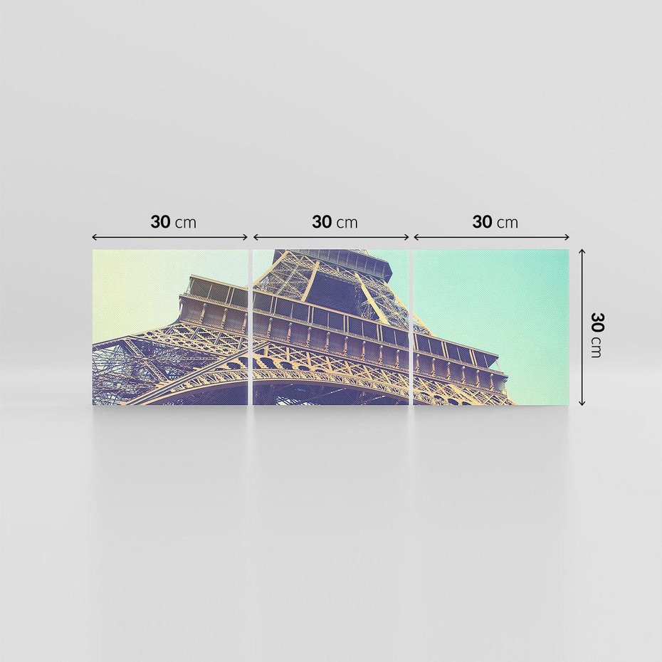 Obraz na płótnie 90x30 - Wieża Eiffla w czarno-białej odsłonie - Eiffla, Paryż