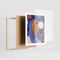 Plakat w ramie 40x50 - Odbicie Kobiety - nowoczesny plakat, styl retro - rama drewno
