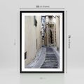 Plakat w ramie 50x70 - Uroki Włoskiej Uliczki - włoska, uliczka - rama czarna