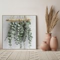 Obraz w ramie 50x50 - Uwodzicielska zieleń eukaliptusa - eukaliptus, zielone - rama drewno