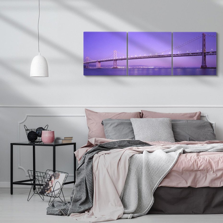 Obraz na płótnie 90x30 - Most nad rzeką w USA - most, rzeka