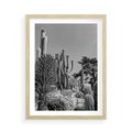 Plakat w ramie 50x70 - Pustynny Klimat - czarno białe zdjecie, pustynia - rama drewno