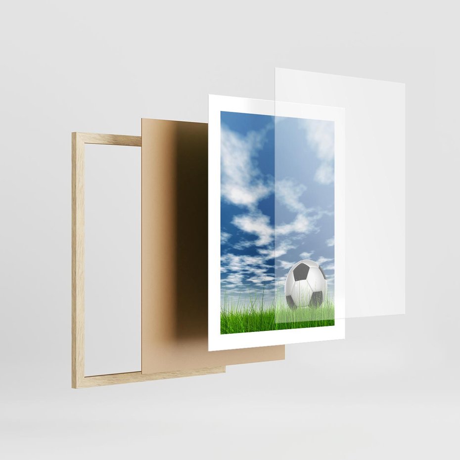 Plakat w ramie 30x40 - Piłkarska Pasja - piłka, nożna - rama drewno