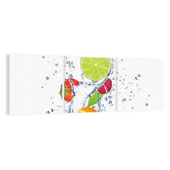 Obraz na płótnie 150x50 - Kulinarne Inspiracje - owoce, woda