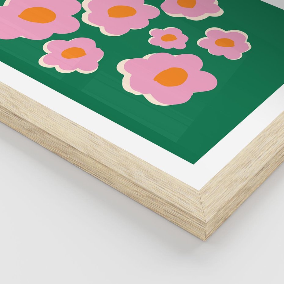 Plakat w ramie 50x70 - Przenikające Refleksje - abstrakcyjny plakat, boho styl - rama drewno