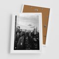 Plakat w ramie 50x70 - Wibracje Miejskiego Życia - miasto, wieżowce - rama biała