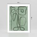 Plakat bez ramy 40x50 - Zielone Wariacje w Liniach - abstrakcyjne zielone linie, skandynawski design