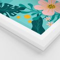 Plakat w ramie 30x40 - Kwiatowy Impuls - pastelowa kompozycja, kwiaty - rama biała