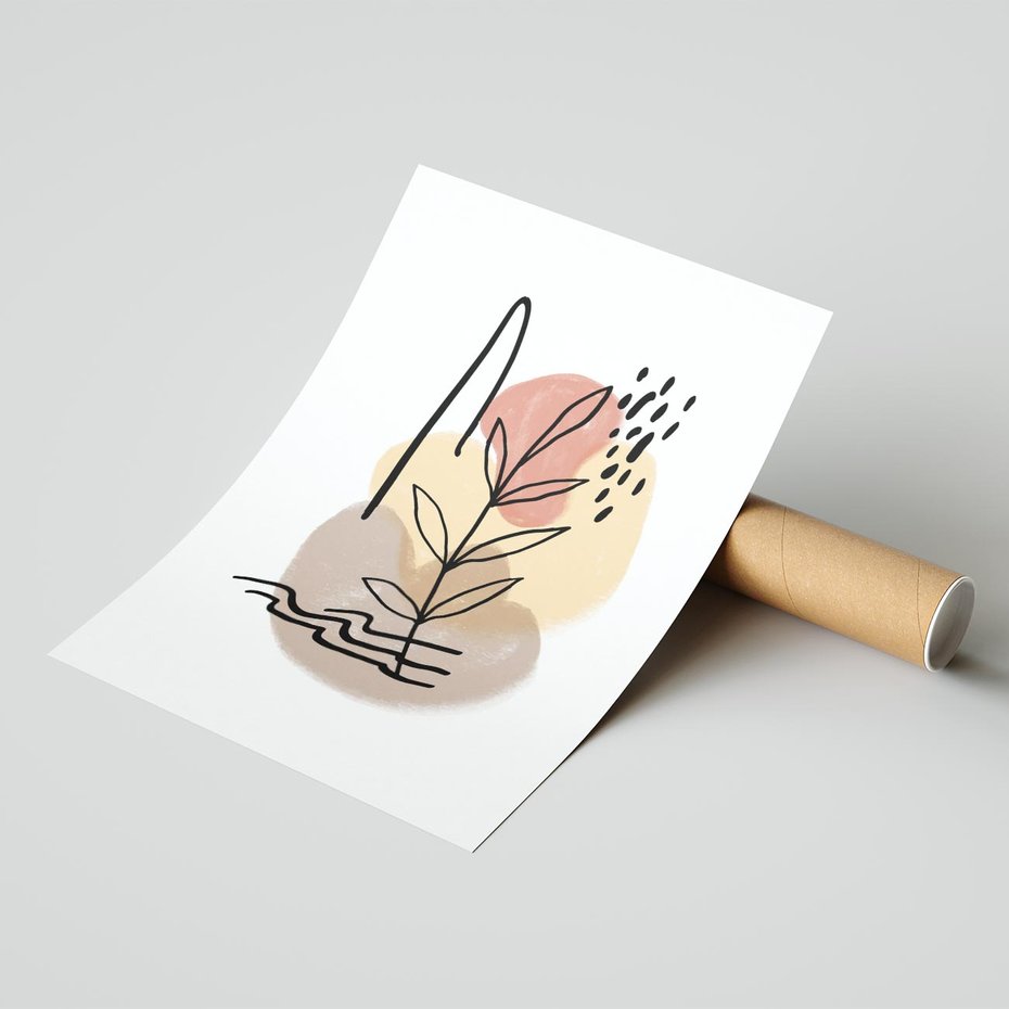 Plakat bez ramy 21x30 - Konturem Przenikające - abstrakcja, sztuka nowoczesna