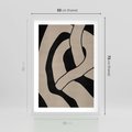 Plakat w ramie 50x70 - Obce Wariacje - abstrakcyjne linie, mroczny plakat - rama biała