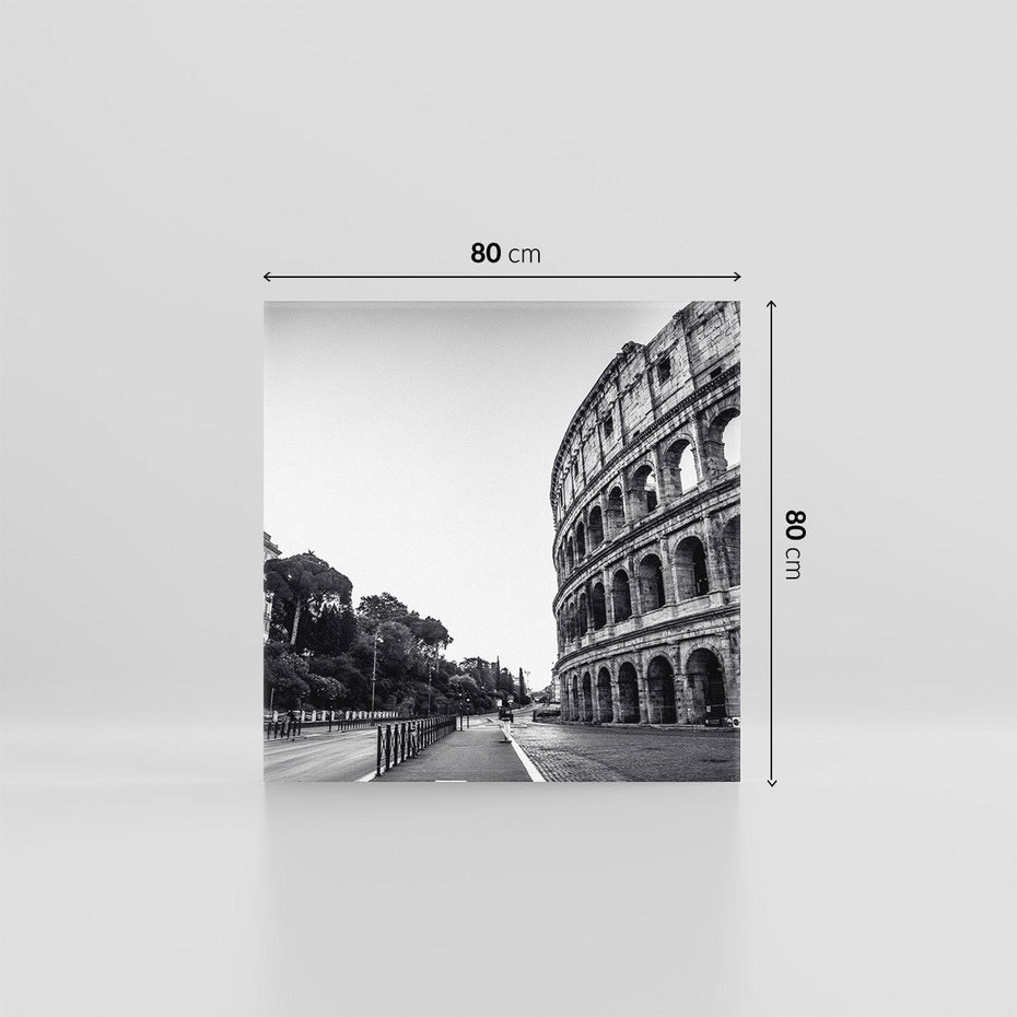 Obraz na płótnie 80x80 - Echa Historii - czarno biała fotografia, koloseum