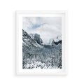 Plakat w ramie 40x50 - Góry Śnieżnej Krainy - góry, szczyty - rama biała