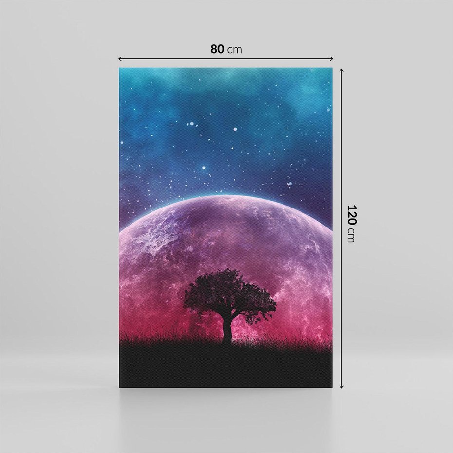 Obraz na płótnie 80x120 - Tajemnicza obecność kosmosu - księżyc, kosmos