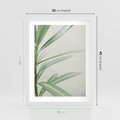 Plakat w ramie 30x40 - Minimalistyczna Tropikalna Harmonia - tropikalna roślina, zielone liście - rama biała