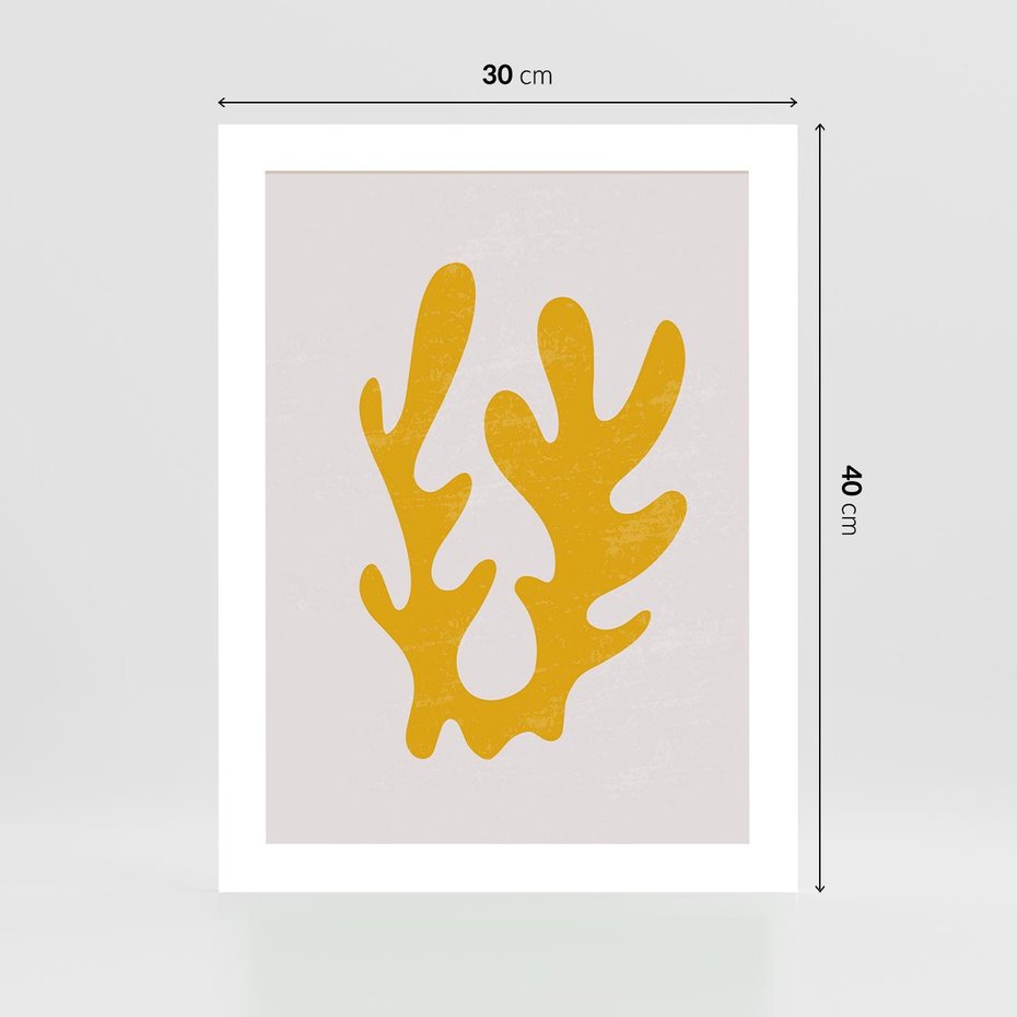 Plakat bez ramy 30x40 - Abstrakcyjna Synergia - abstrakcyjna żółta forma, minimalizm