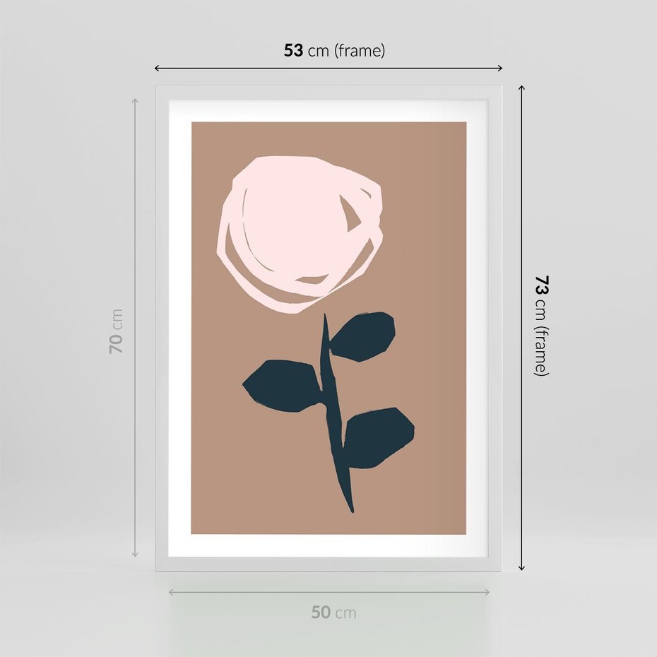 Plakat w ramie 50x70 - Niewytłumaczalne - abstrakcyjny obraz, plakat - rama biała