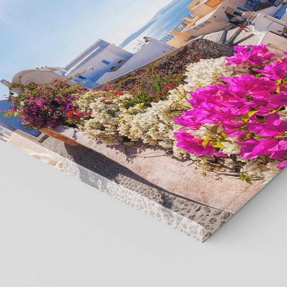 Obraz na płótnie 70x50 - Błękit morza i białe domy - Santorini, Grecja