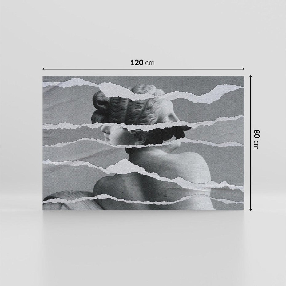 Obraz na płótnie 120x80 - Kolaż z Antyczną Rzeźbą - antyczna rzeźba, kolaż ze zdjęć