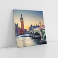 Obraz na płótnie 80x80 - Magiczny Londyn: Tamiza i Big Ben - Londyn, Tamiza