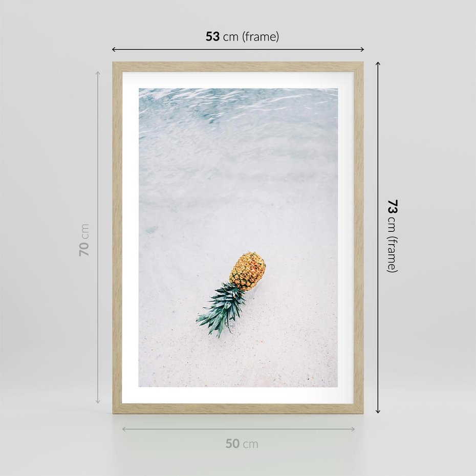 Plakat w ramie 50x70 - Smak Tropików - morze, plaża - rama drewno