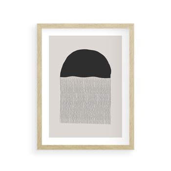 Plakat w ramie 30x40 - Wewnętrzne Widzenia - abstrakcyjna kompozycja, półkole - rama drewno