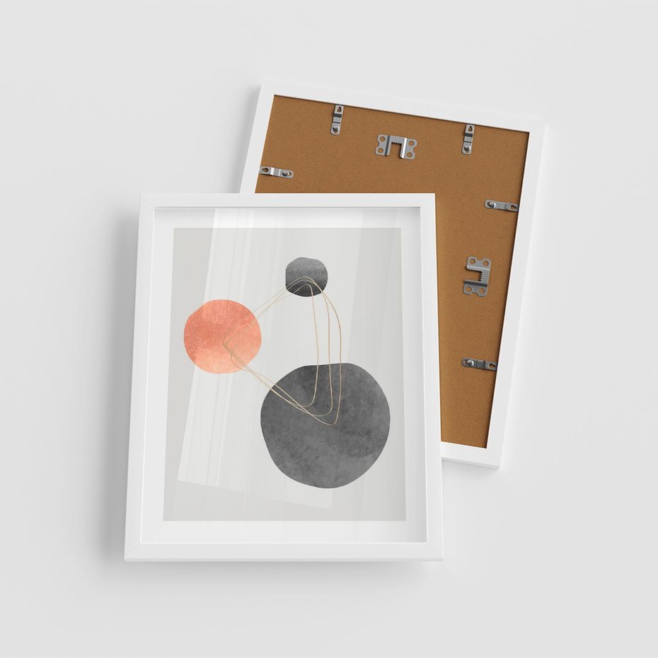 Plakat w ramie 40x50 - Złoty Blask Abstrakcji - abstrakcja, nowoczesny plakat - rama biała