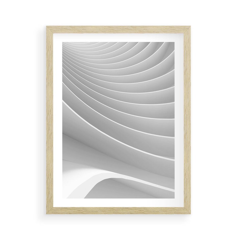 Plakat w ramie 50x70 - Geometryczna Harmonia - geometryczne, kształty - rama drewno