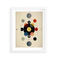 Plakat w ramie 40x50 - Bezgraniczny Taniec Światła - abstrakcyjna geometryczna kompozycja, koła linie - rama biała