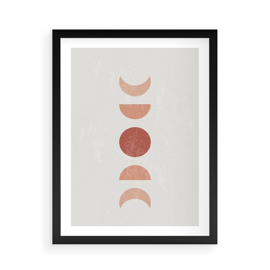 Plakat w ramie 50x70 - Mistyka Boho - boho plakat, beże brązy - rama czarna