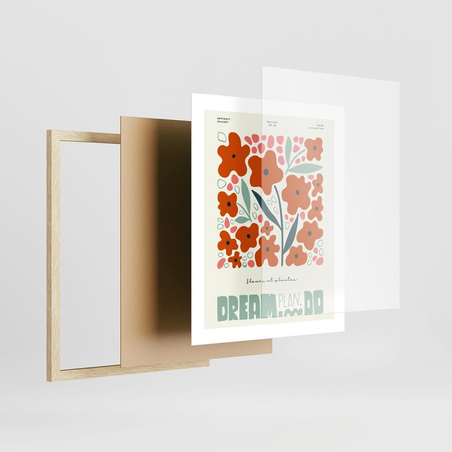 Plakat w ramie 40x50 - Abstrakcyjne Spektrum - kwiaty, abstrakcja - rama drewno