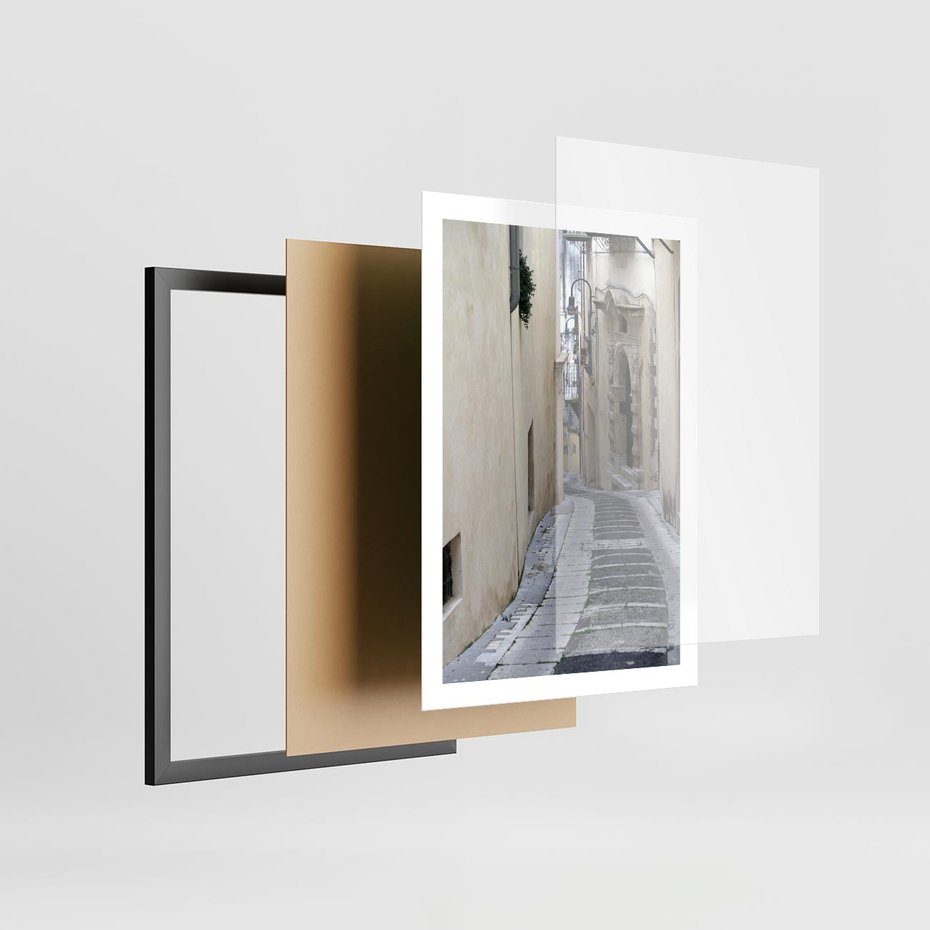 Plakat w ramie 50x70 - Uroki Włoskiej Uliczki - włoska, uliczka - rama czarna