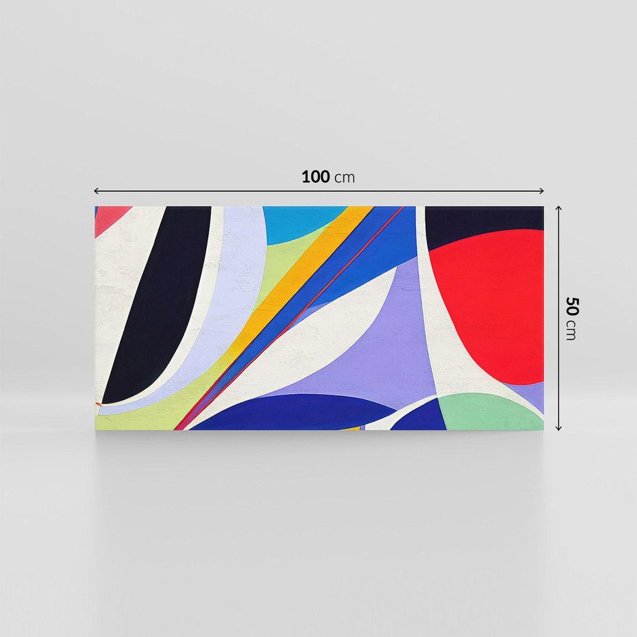 Obraz na płótnie 100x50 - Kolorowe Przesunięcia Kształtów - abstrakcyjny obraz olejny, żywe kolory