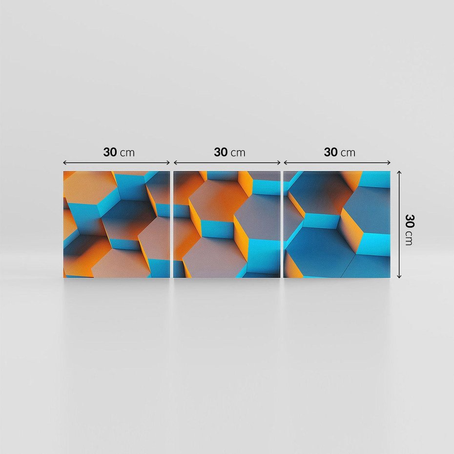 Obraz na płótnie 90x30 - Trójwymiarowa Gra - geometryczna, 3D
