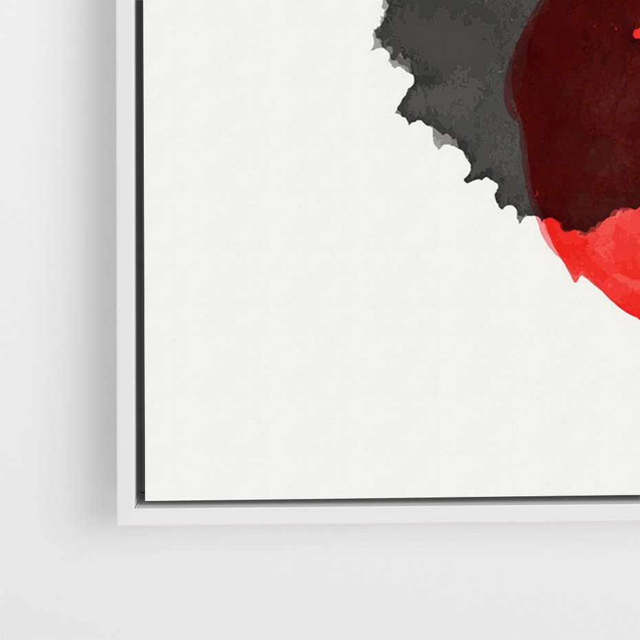 Obraz w ramie 70x100 - Wibracje Linii - abstrakcyjne nieregularne plamy, czarny - rama biała