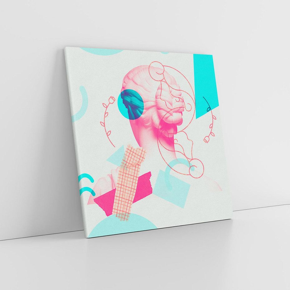 Obraz na płótnie 30x30 - Sztuka w Różach - nowoczesna sztuka, kolaż ze zdjęć