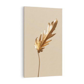 Obraz na płótnie 80x120 - Piękno w Detalu - złoty, liść