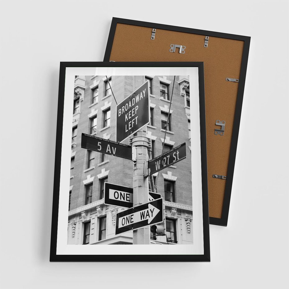 Plakat w ramie 50x70 - Nowojorska Droga - nowy jork, fotografia - rama czarna