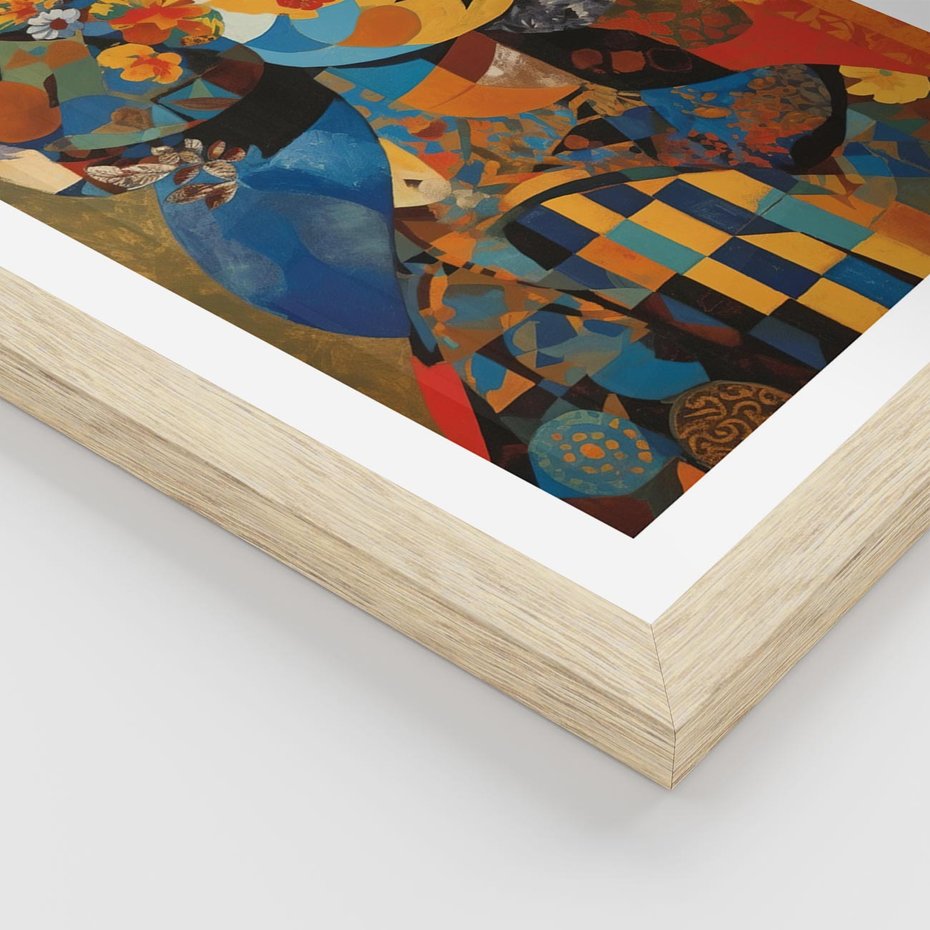 Plakat w ramie 30x40 - Impresje Cichego Szeptu - abstrakcyjny obraz, portret kobiety - rama drewno