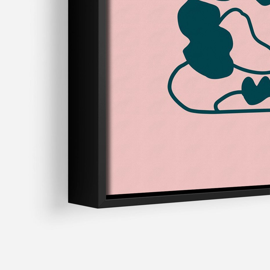 Obraz w ramie 50x70 - Kształty Nieznanego Świata - abstrakcyjne liście, boho styl - rama czarna