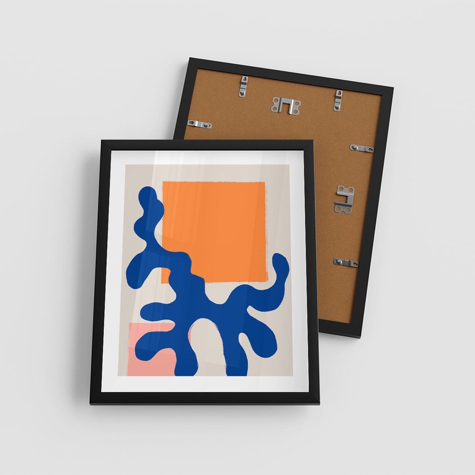 Plakat w ramie 40x50 - Bezczasowe Pastelowe Plamy - abstrakcja, nowoczesny plakat - rama czarna