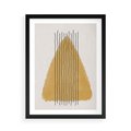 Plakat w ramie 50x70 - Migocące Impulsy - abstrakcyjna akwarelowa plama, nieregularne kreski - rama czarna