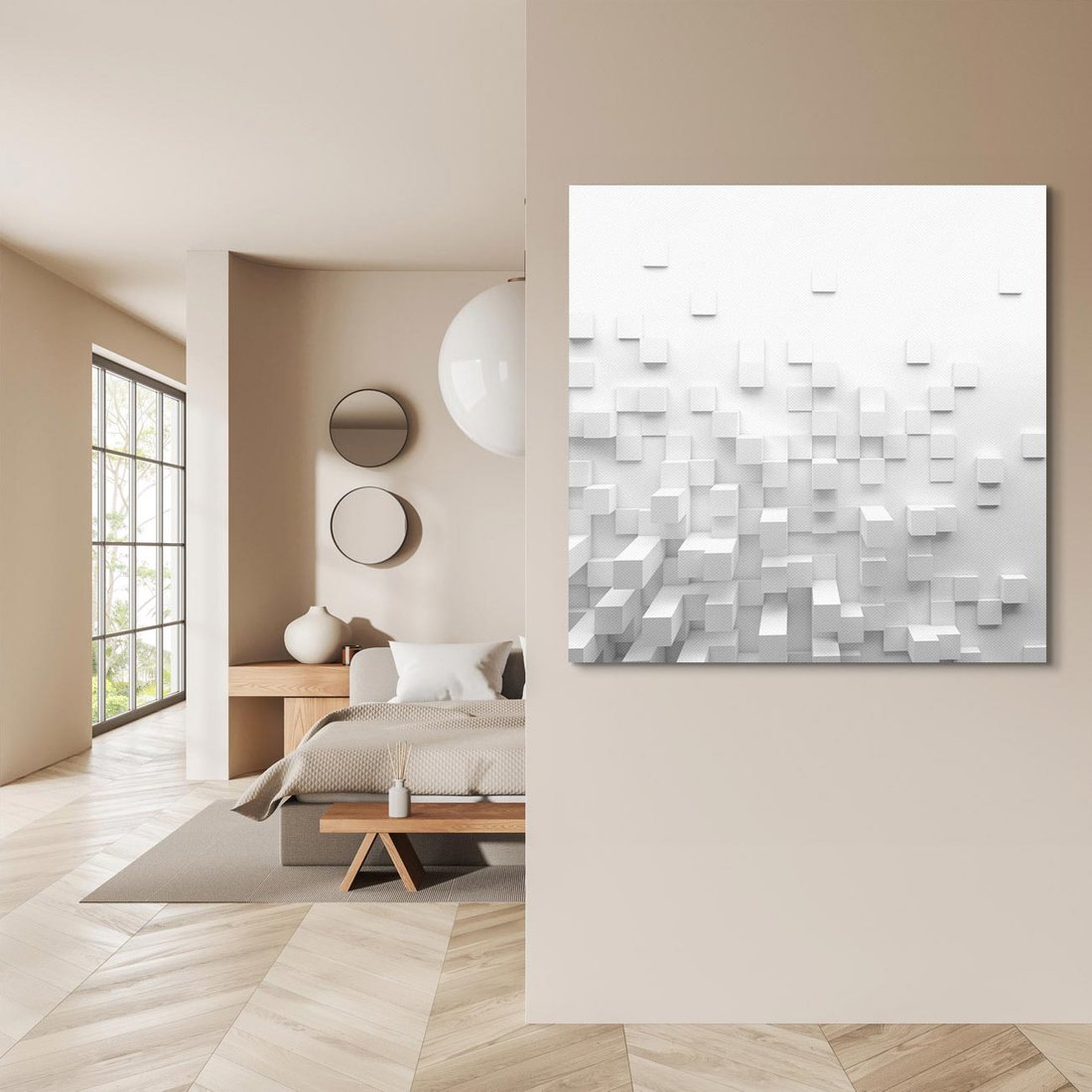 Obraz na płótnie 50x50 - Głębia abstrakcji - ściana, 3D